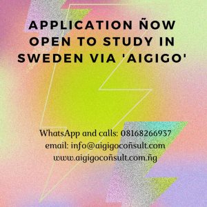 Apply to study in Sweden,. admission opens for September 2022 in October.